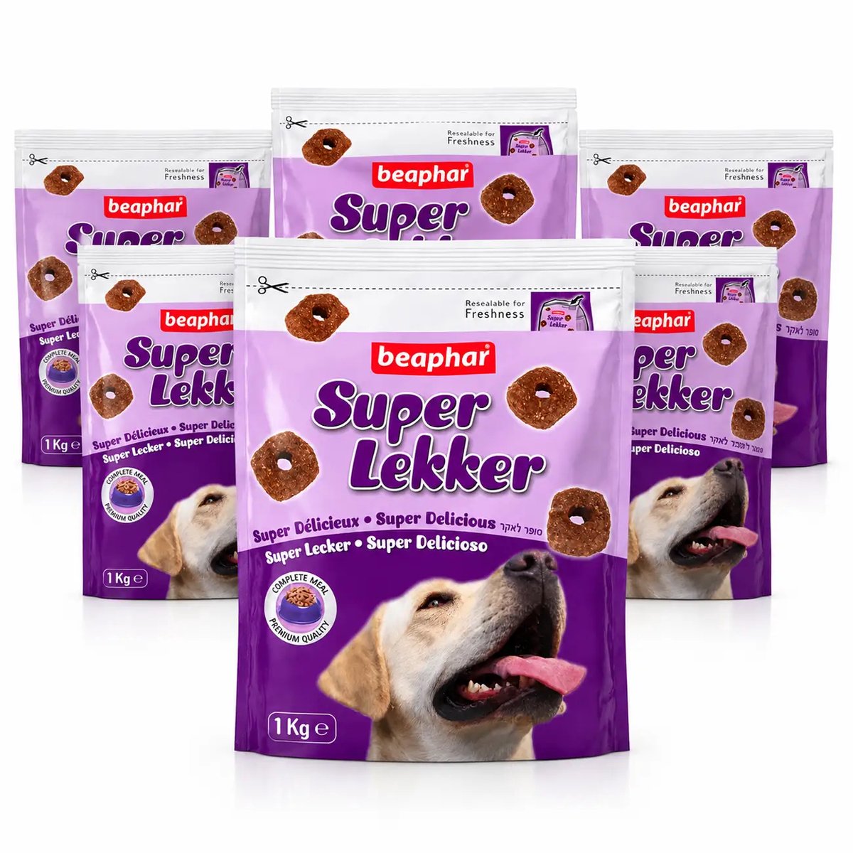 6x Beaphar Super Lekker voor hond - Hondensnack - vlees - 1kg