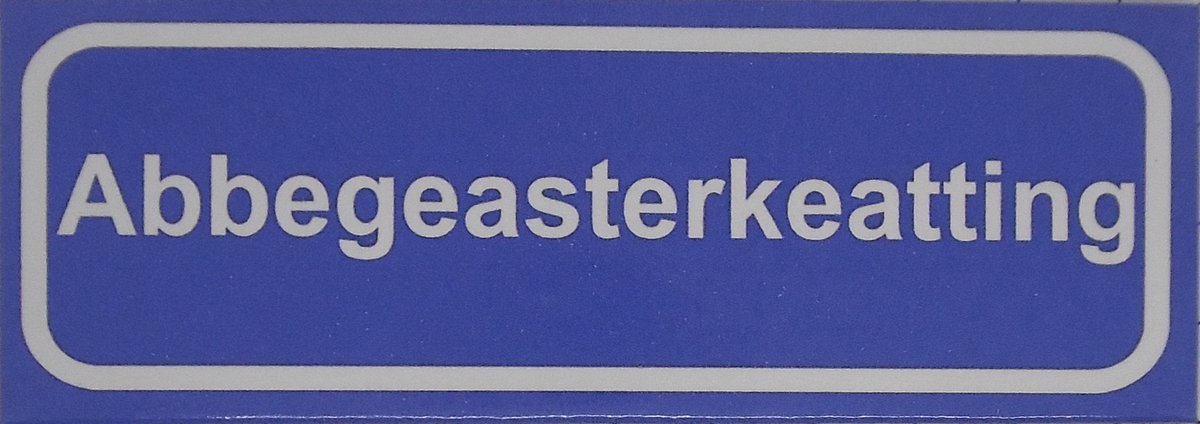 Souv© - koelkast magneet - plaatsnaam bord - kombord - souvenir - koelkastmagneetje - relatiegeschenk Abbegeasterkeatting