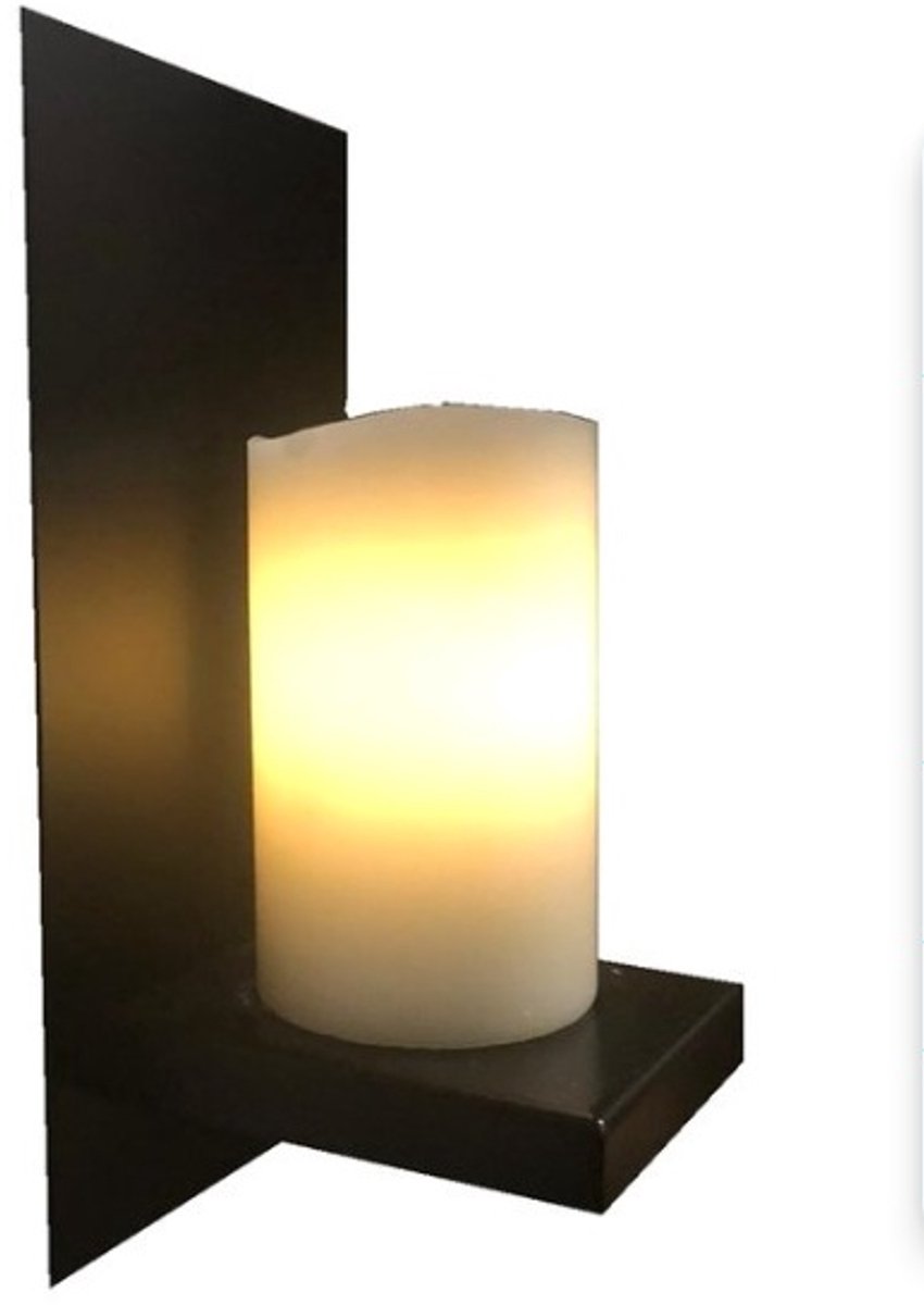 Hestique wandlamp met kaars