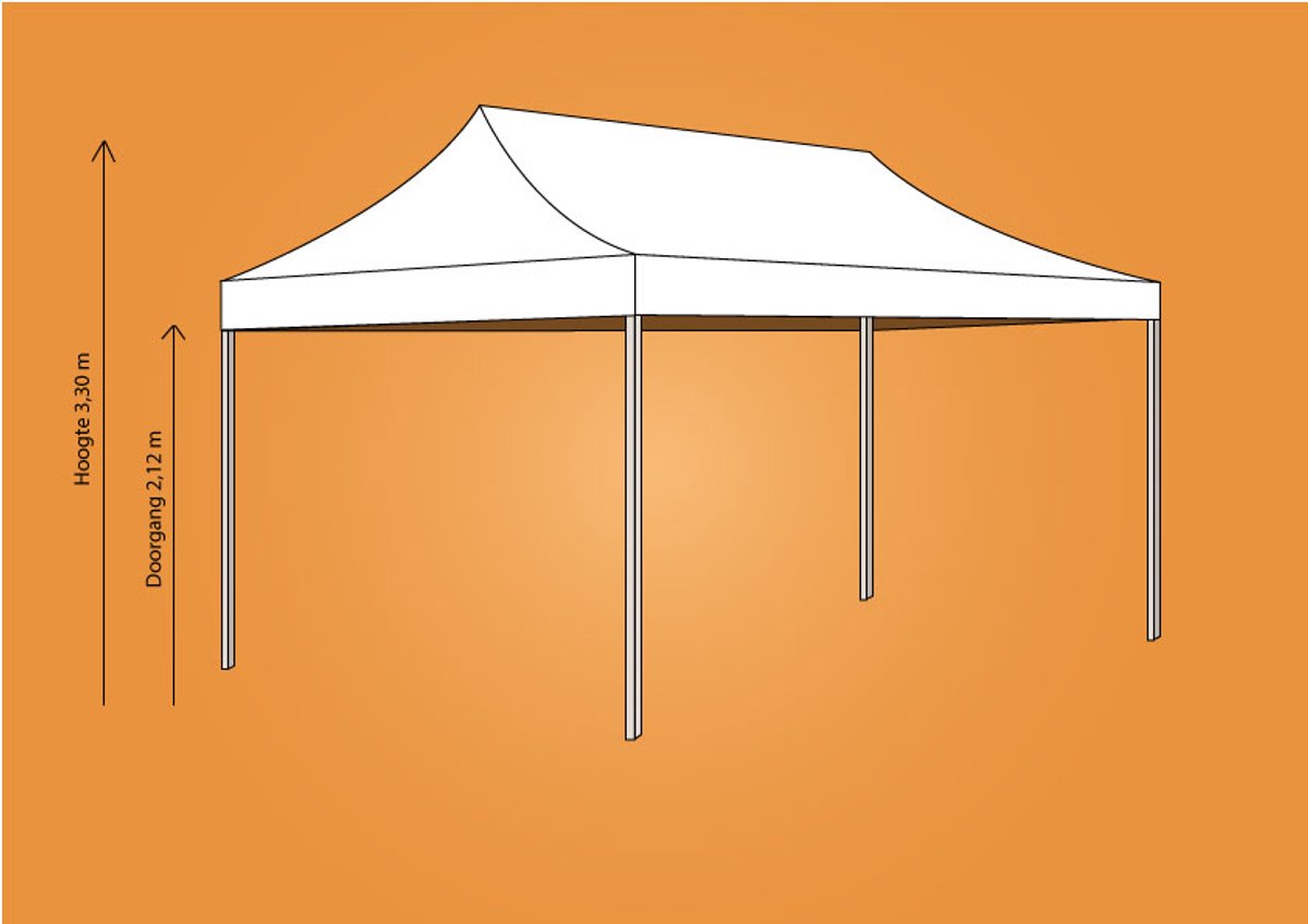 Ambisphere - Plooitent 4x6 - Vouwtent 4x6 - Easy Up 4x6 - ALU - Kleur: WIT