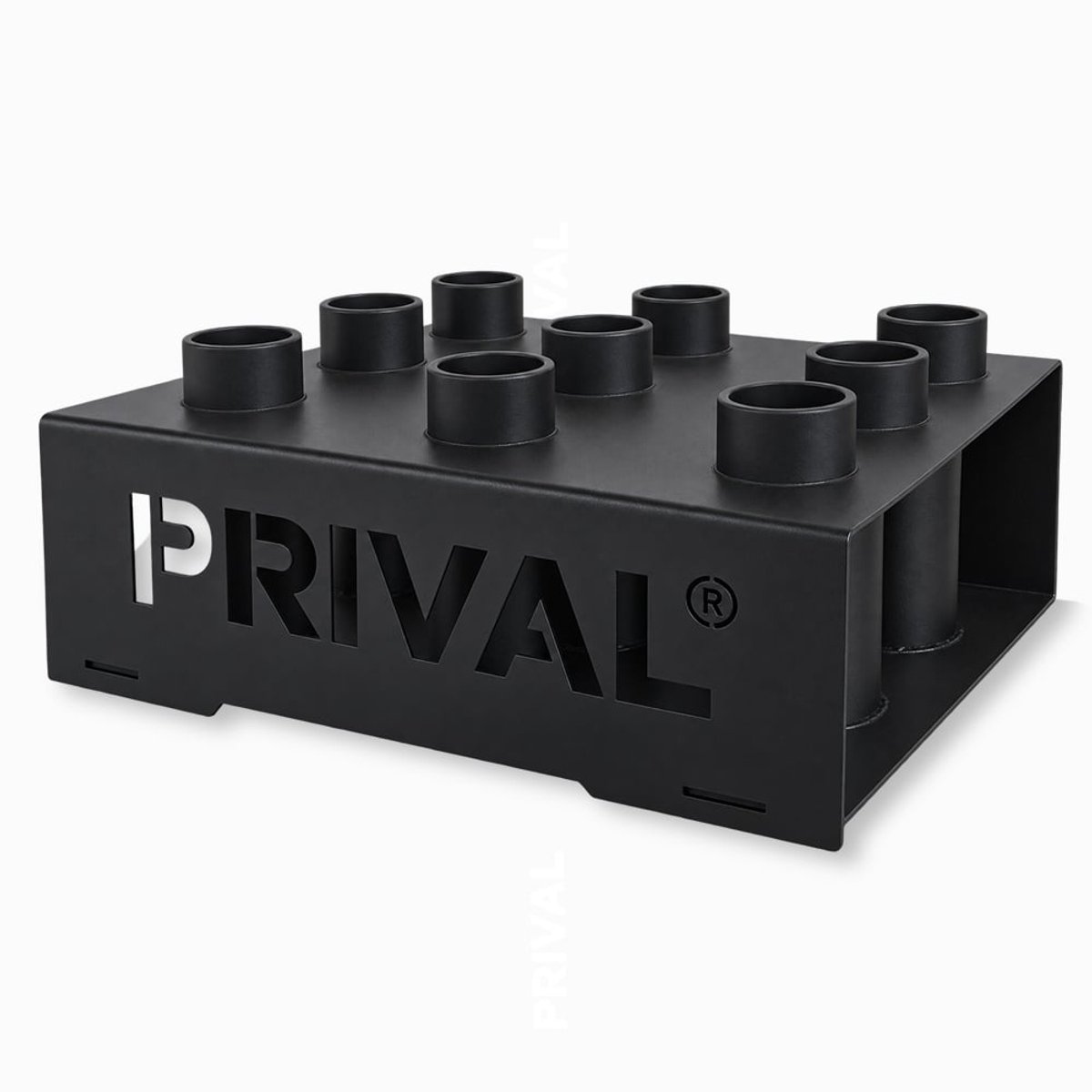 Prival Barbell Houder - Barbell Holder – Opslag voor 9 Halterstangen - Halterstang Opbergsysteem Holder - Zwart