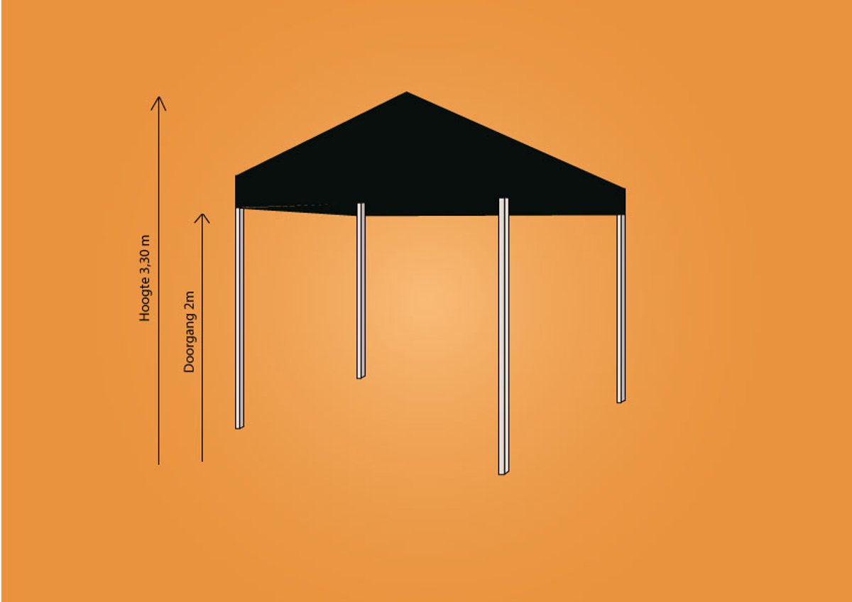 Ambisphere - Plooitent 3x3 - Vouwtent 3x3 - Easy Up 3x3 - ALU - Kleur: ZWART