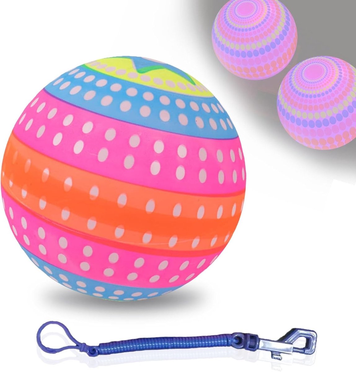 Kleurige Luminous Bouncy Kickball voor Kinderen - Perfect voor Binnen en Buiten Spelletjes, Strand en Tuin Activiteiten