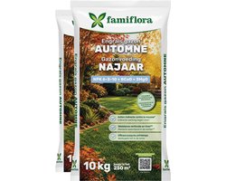 Famiflora gazonvoeding voor het najaar - 20kg voor 500m² - gazonmeststof - najaarsmeststof (2 x 10KG)