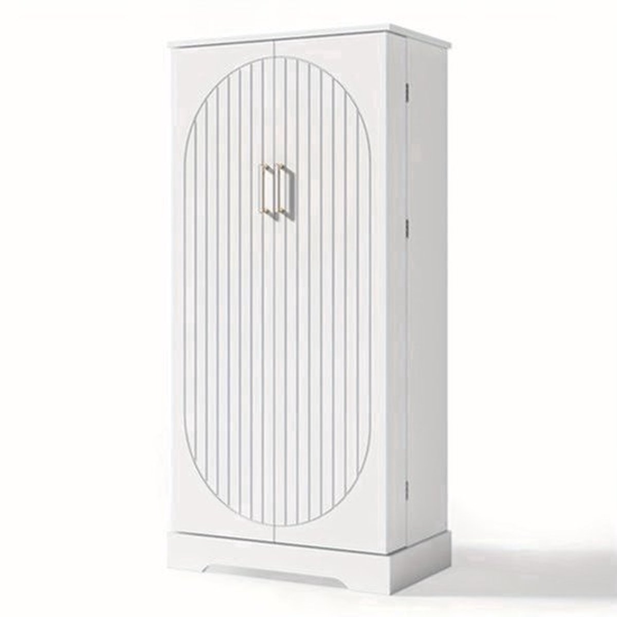Witte Keukenkast – Opbergkast – Kast – Keukenmeubel – Stellingkast – Verstelbare Planken – Anti-Kantelbeveiliging – Metaal – 60x35x128 cm