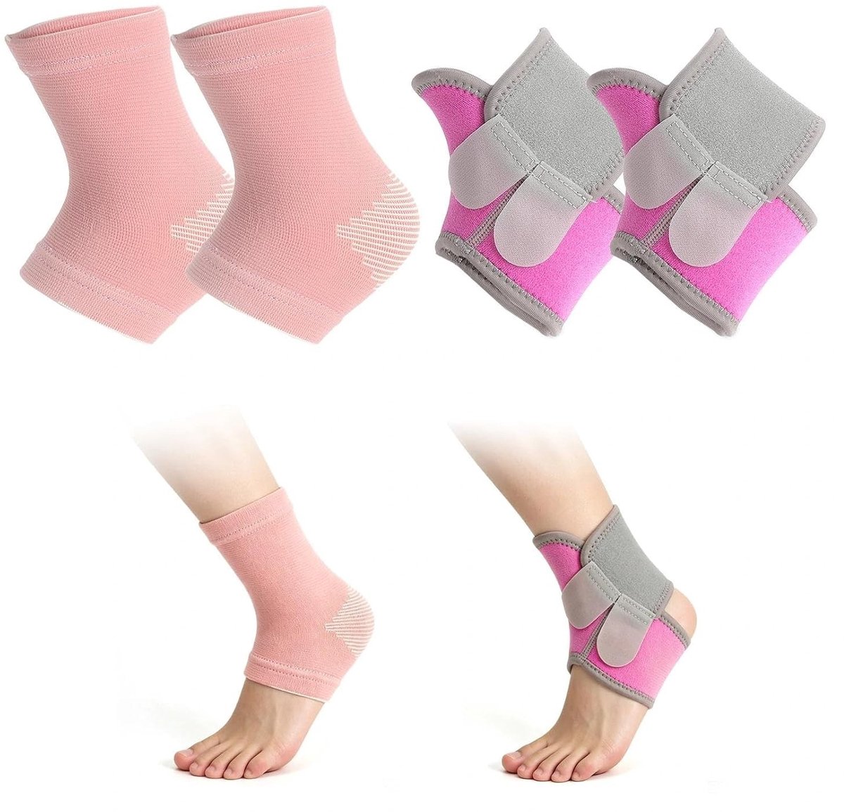 Verstelbare enkelbandages voor kinderen - 2 paar ademende klittenbandsluitingen, ideaal voor hardlopen, dansen en skiën