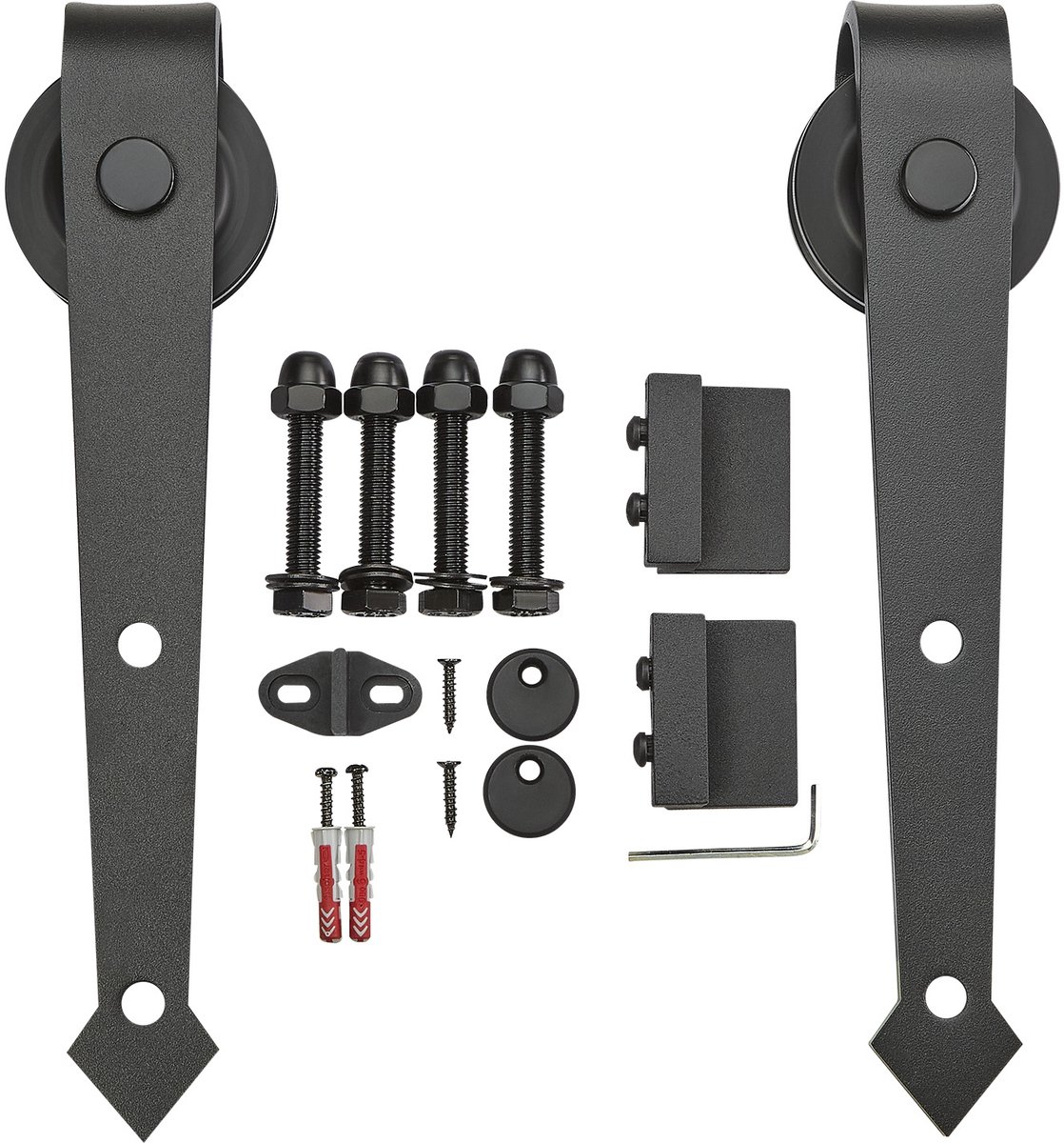SOTECH Rolset van 2 ARROW Ø 70 mm voor schuifdeuren staal Zwart