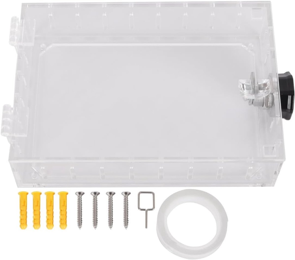 Thermostaat Beschermhoes met Slot, Wandmontage Acryl Bescherming, Stofhoes voor Thermostaat met Schroeven en Bevestigingsmateriaal, Ideaal voor Huishoudens en Kantoor