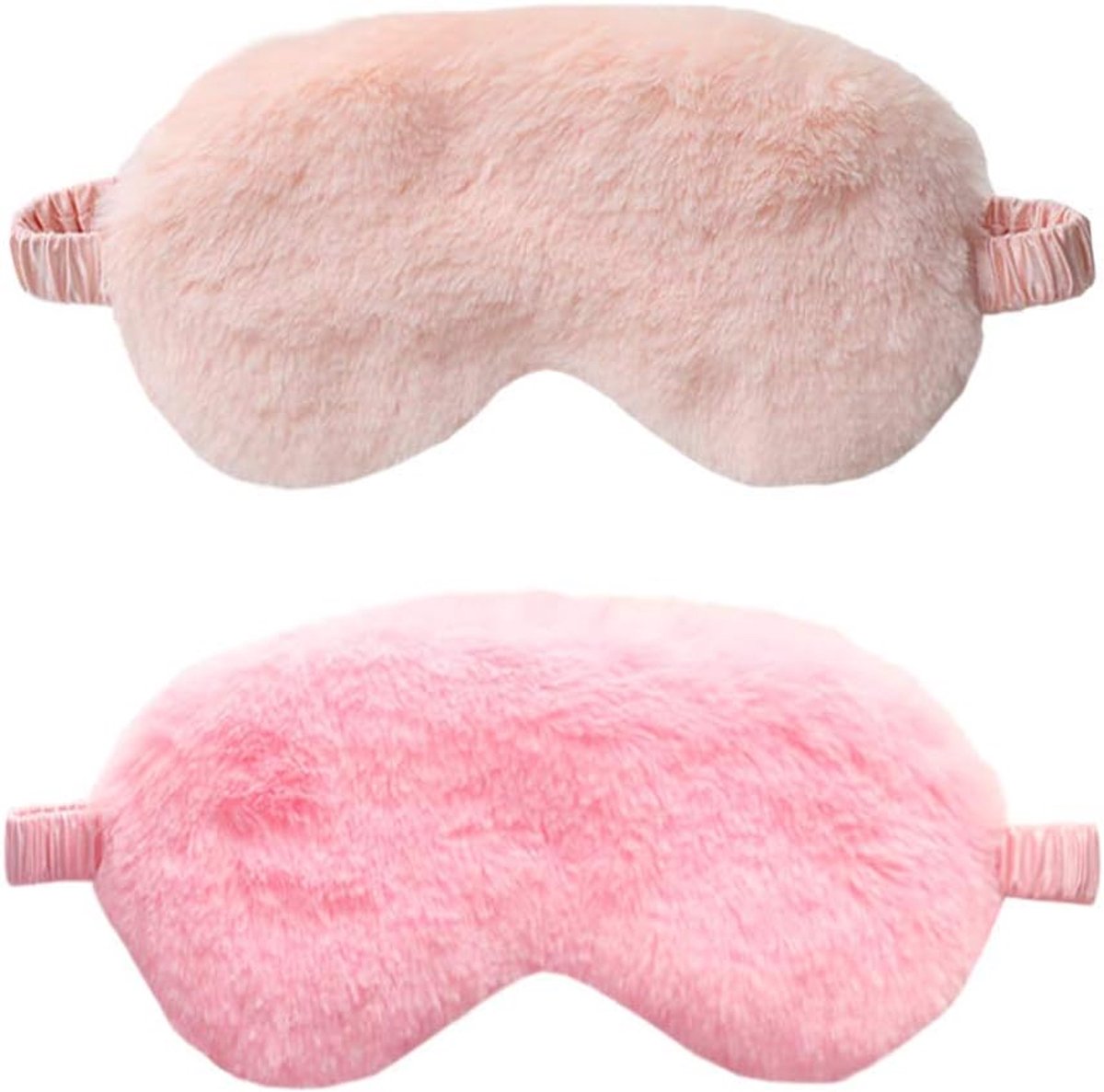 Zachte Pluche Satijn Nap Oogmasker - 2 STKS Koraal Roze Slapen Blinddoek