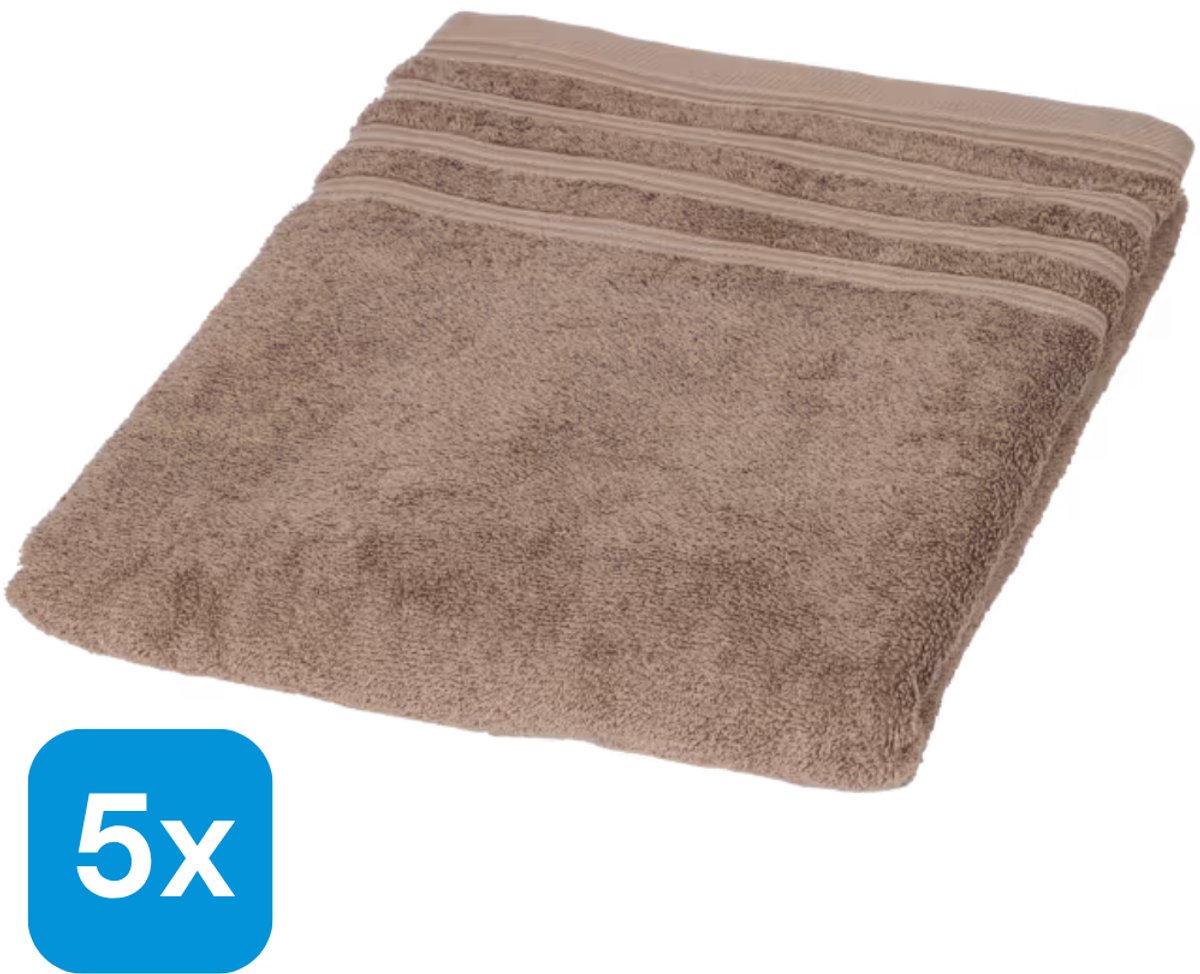 5x Hotel Royal badlaken taupe 70 x 140 cm