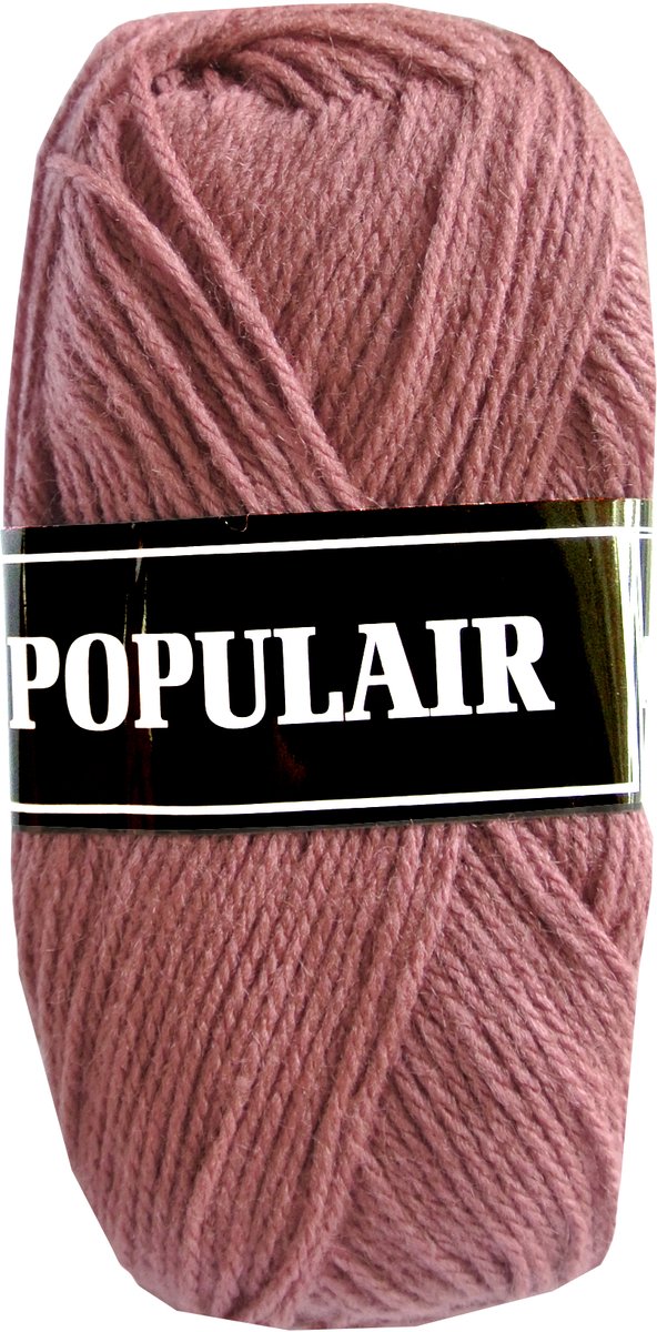 Beijer Populair acryl garen - oud roze (14) - 10 bollen haakgaren/breigaren - naald 3,5 a 4mm