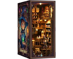Lumann® Book Nook 396 stuks - Bouwpakketten volwassenen - Houten 3D Puzzel - DIY Bouwpakket Volwassenen en Volwassenen - Boekensteun - Boekenhouder - Miniatuur - Alchemy Master