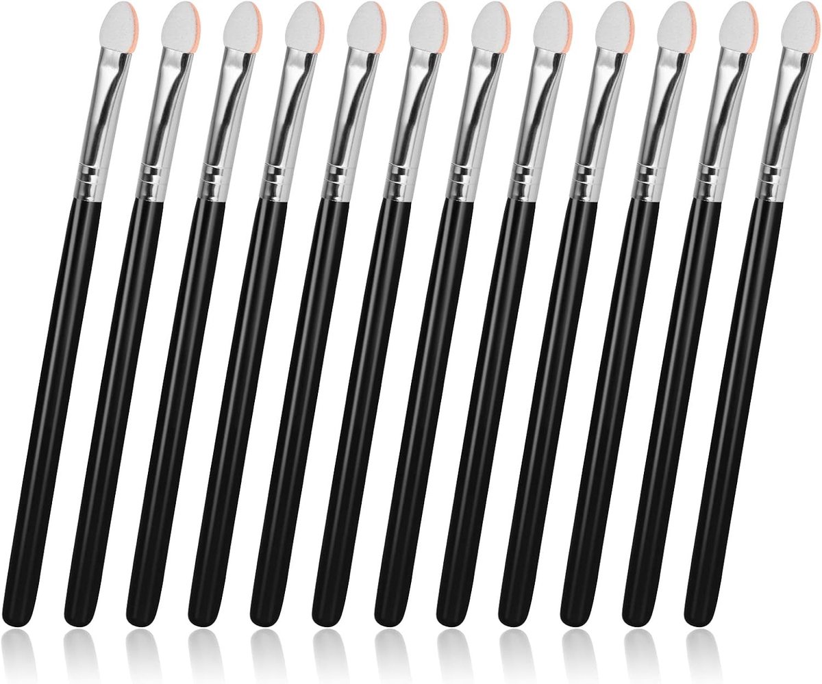 Set van 12 Dubbelzijdige Oogschaduw Applicators en Make-up Kwasten voor Vrouwen en Meisjes