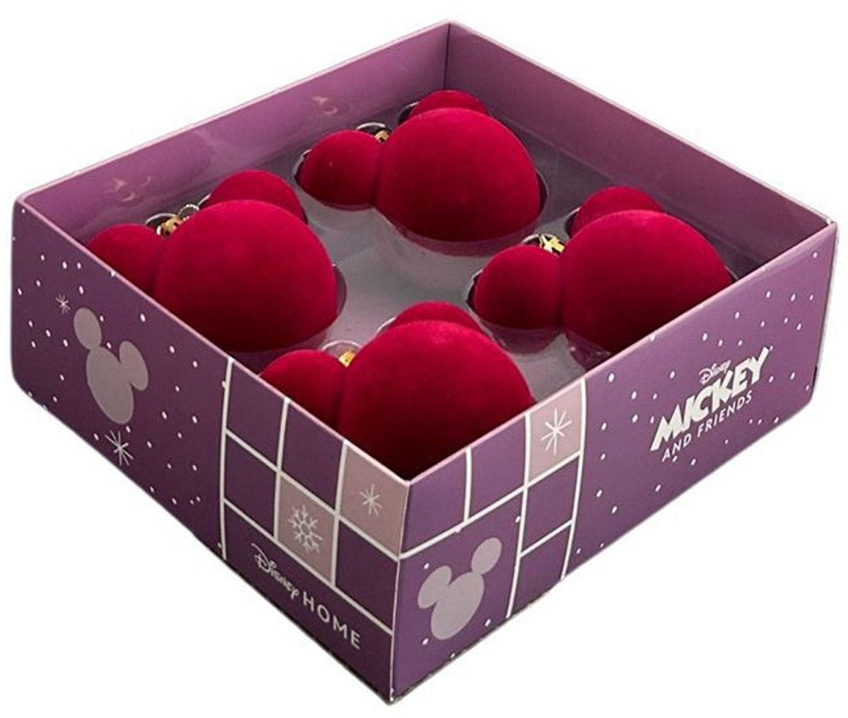 Disney Mickey ears velvet red kerstballen - 4st – foto 4