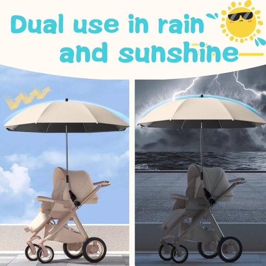 Verstelbare Parasol voor Kinderwagens en Buggy's - UV Bescherming, Zonnescherm en Universele Klem voor Optimale Schaduw — afbeelding 2