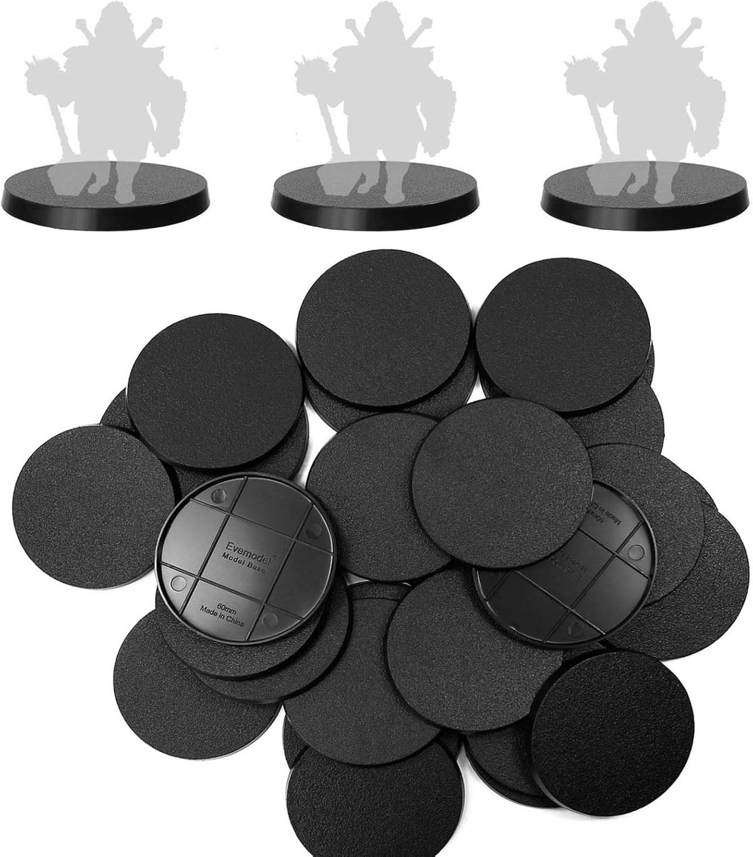 30 Stuks 60mm Ronde Basis voor Figuren of Miniaturen voor Bordspellen en Decoratie