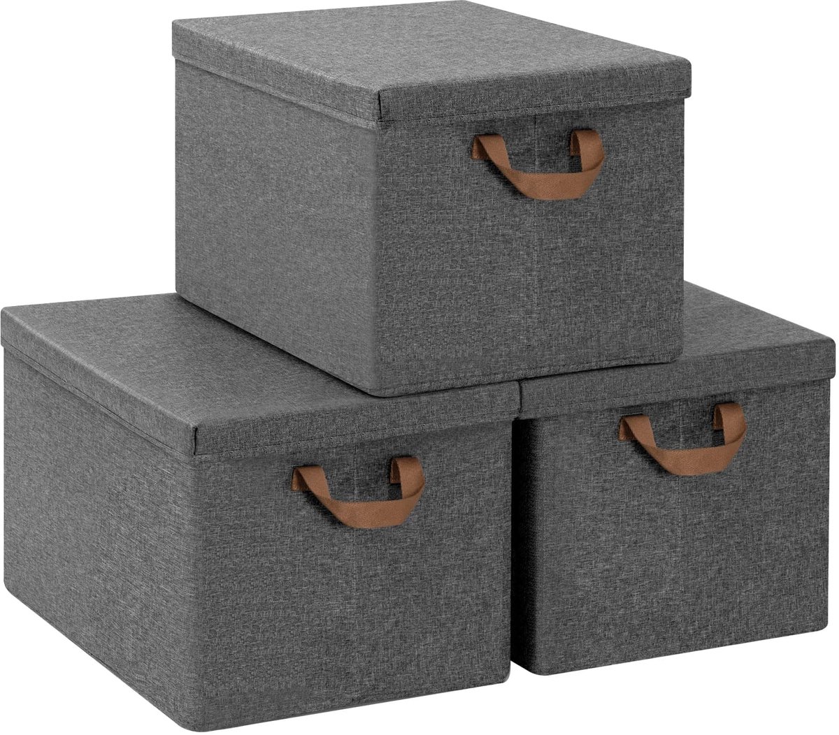 Klarven® Opbergbox Set 36l (3 stuks) - Opvouwbaar met handvaten - Ruimtebesparing voor kleding en speelgoed