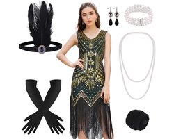 1920s Flapper Jurken met Fringe en Sequins voor Dames - Gatsby Stijl, Roaring 20s Kostuums en Accessoires