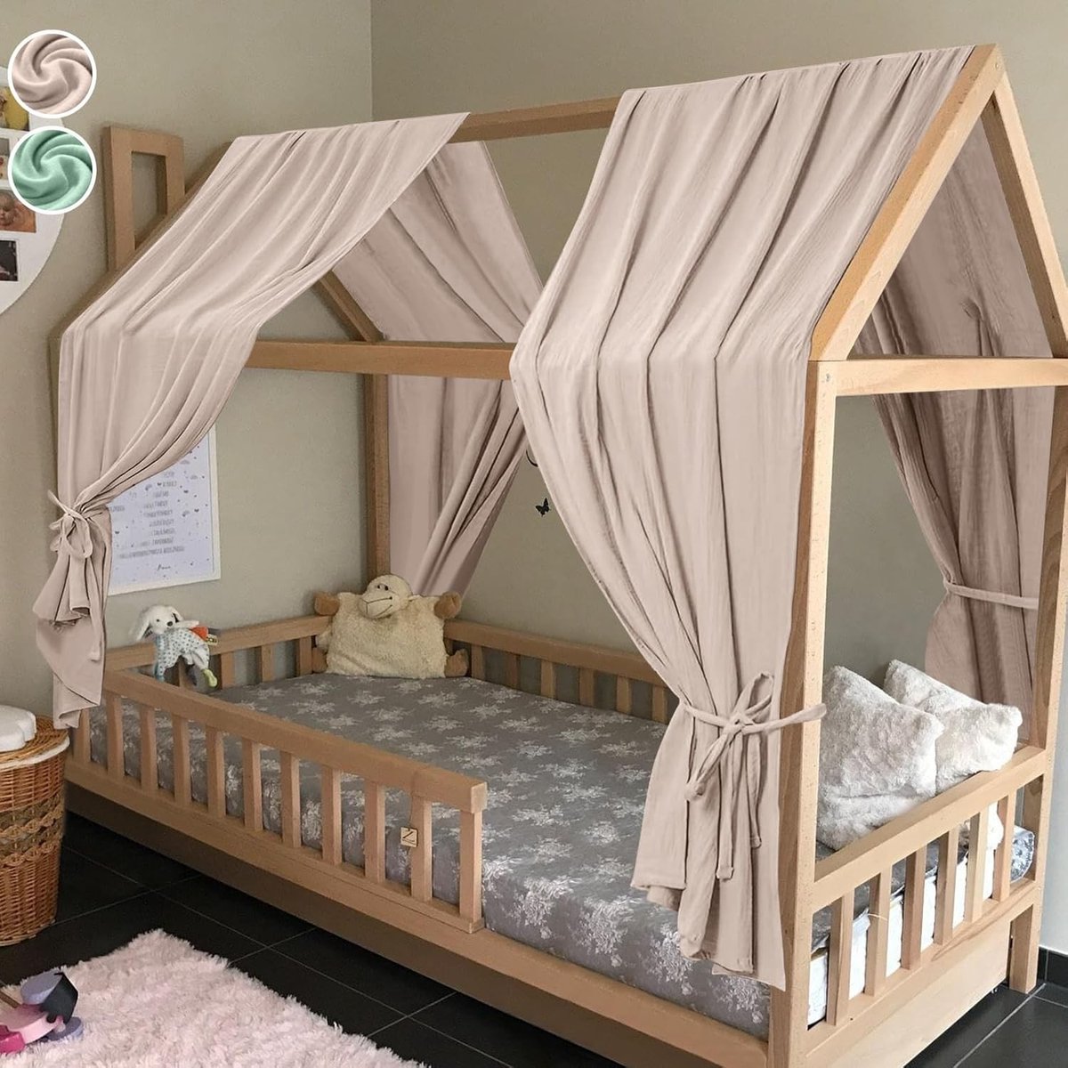 2-delige Beddecoratieset met 2 Heavens, Lengte 270 cm, Luxe Bedtextiel en Slaapkameraccessoires