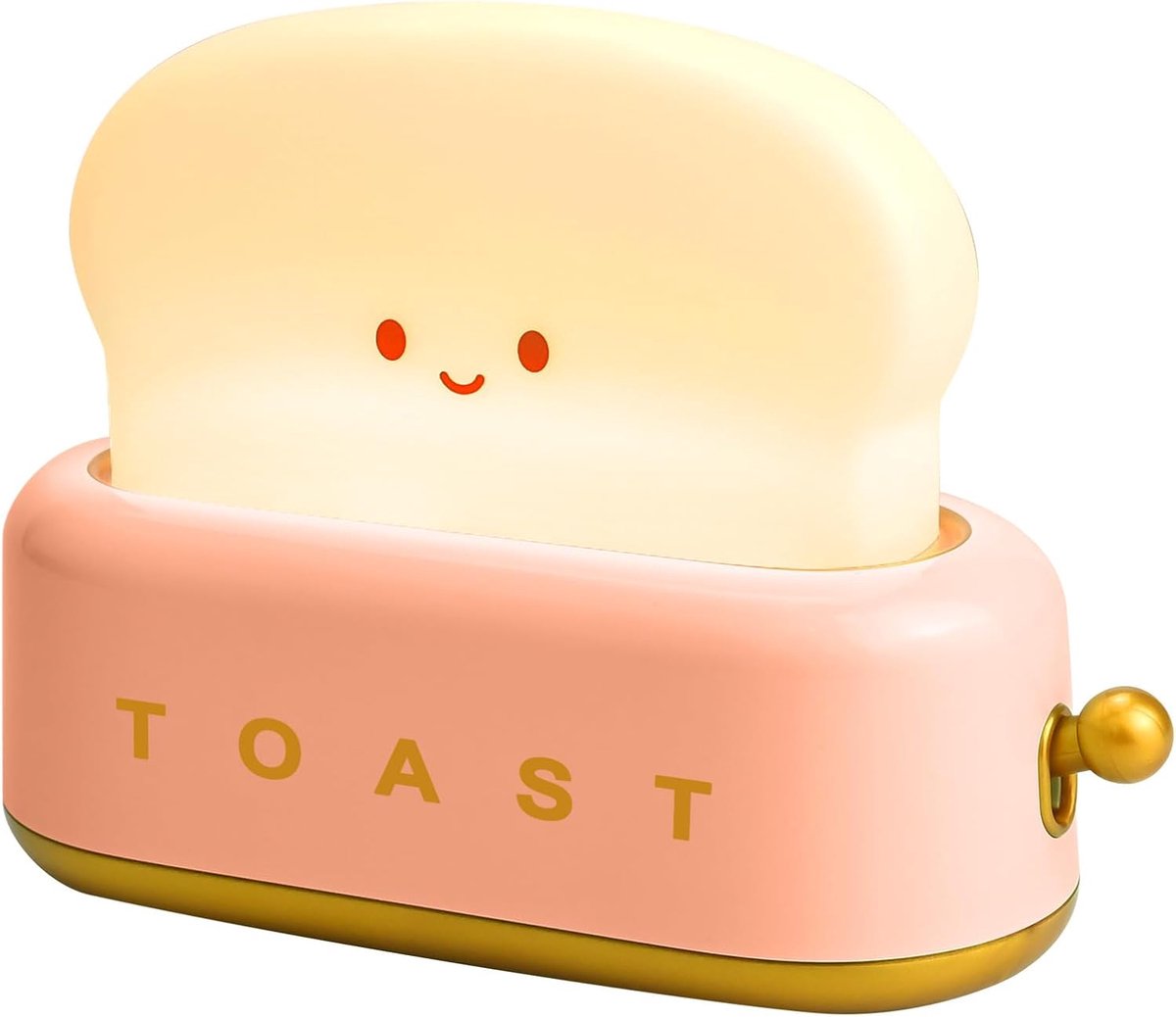 Nachtlampje Toaster Lamp - Nachttafellamp voor Kinderen, LED Nachtlampje met USB Oplaadbaar en Timer, Draagbare Slaapkamer Nachttafellamp voor Kind Tiener Kamer Decoratie (Roze)