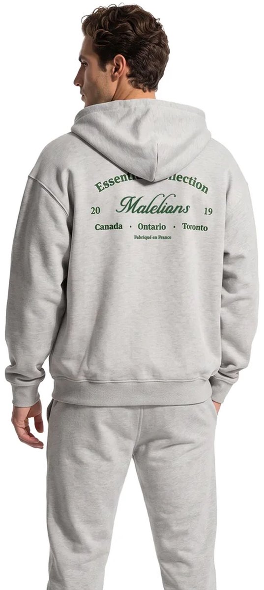 Malelions marina zip hoodie in de kleur grijs.