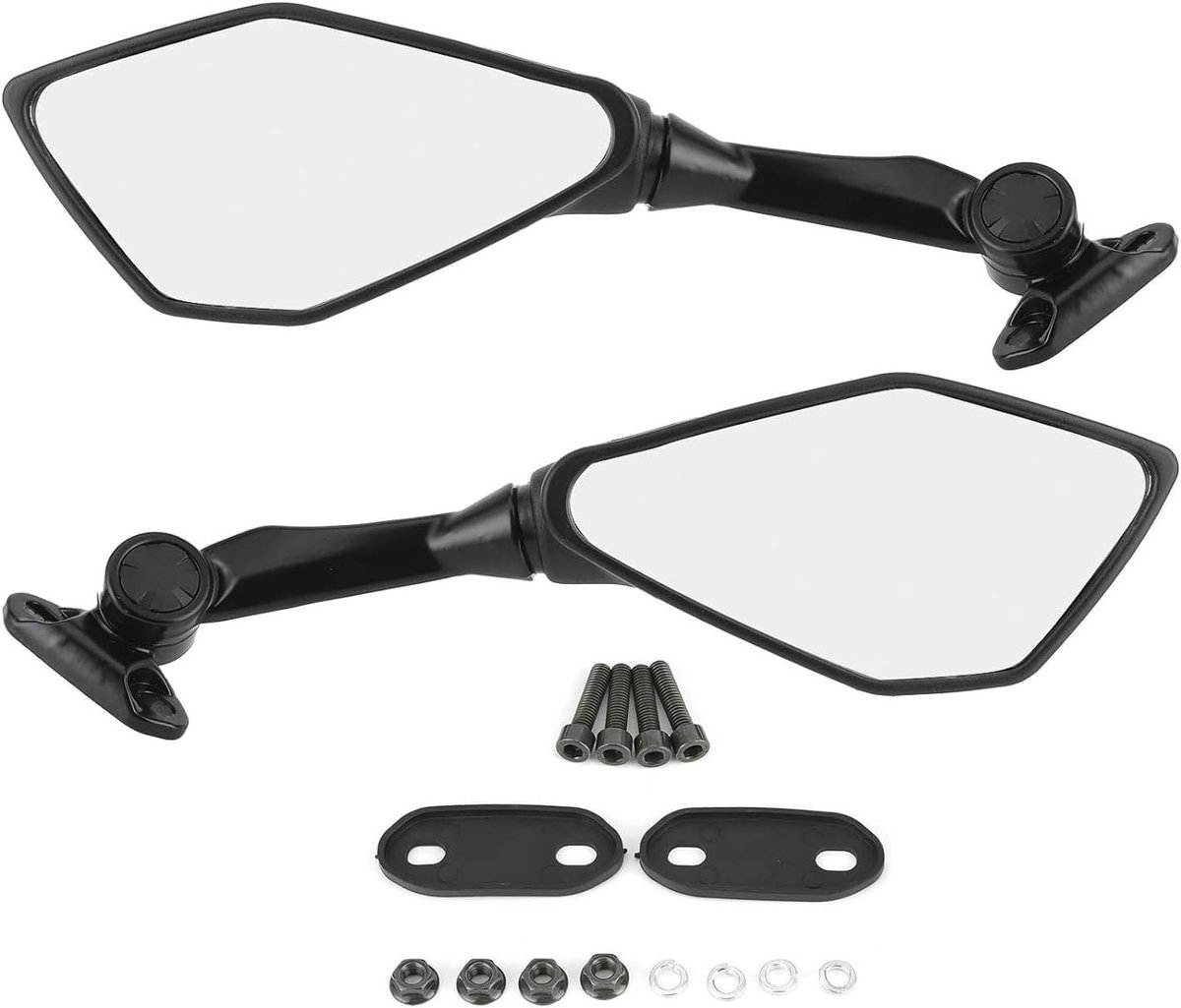Motorfiets Spiegels met Universele Bevestigingsaccessoires voor CBR900, CBR919 en CBR929 - Zwart, Ideaal voor Vervanging en Verbeterde Zichtbaarheid