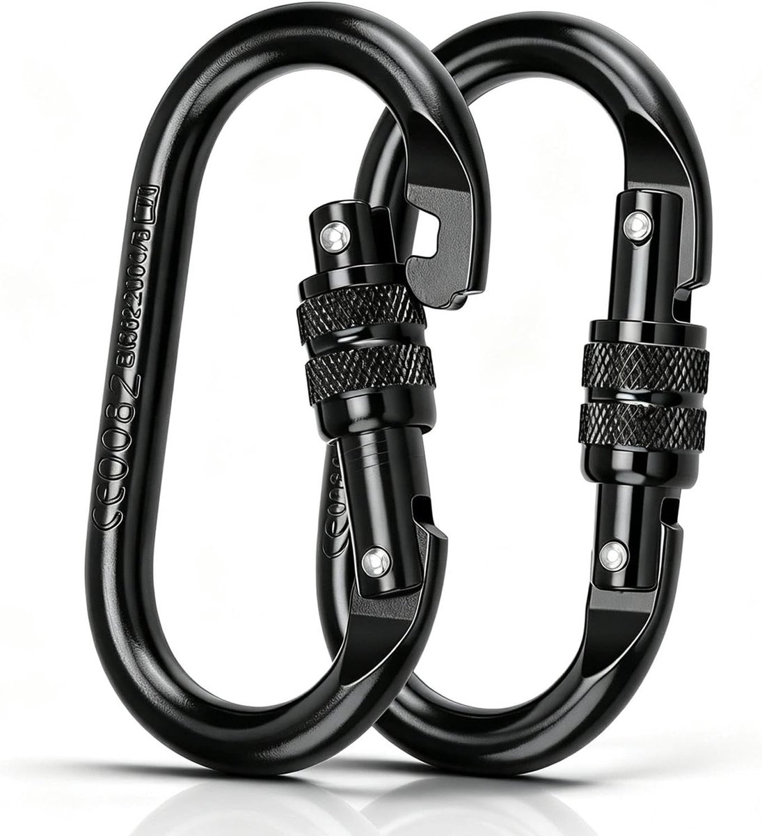 Veiligheidskarabinerset van 2 Stuks, 25 KN Sterkte, Perfect voor Klimmen en Outdoor Activiteiten