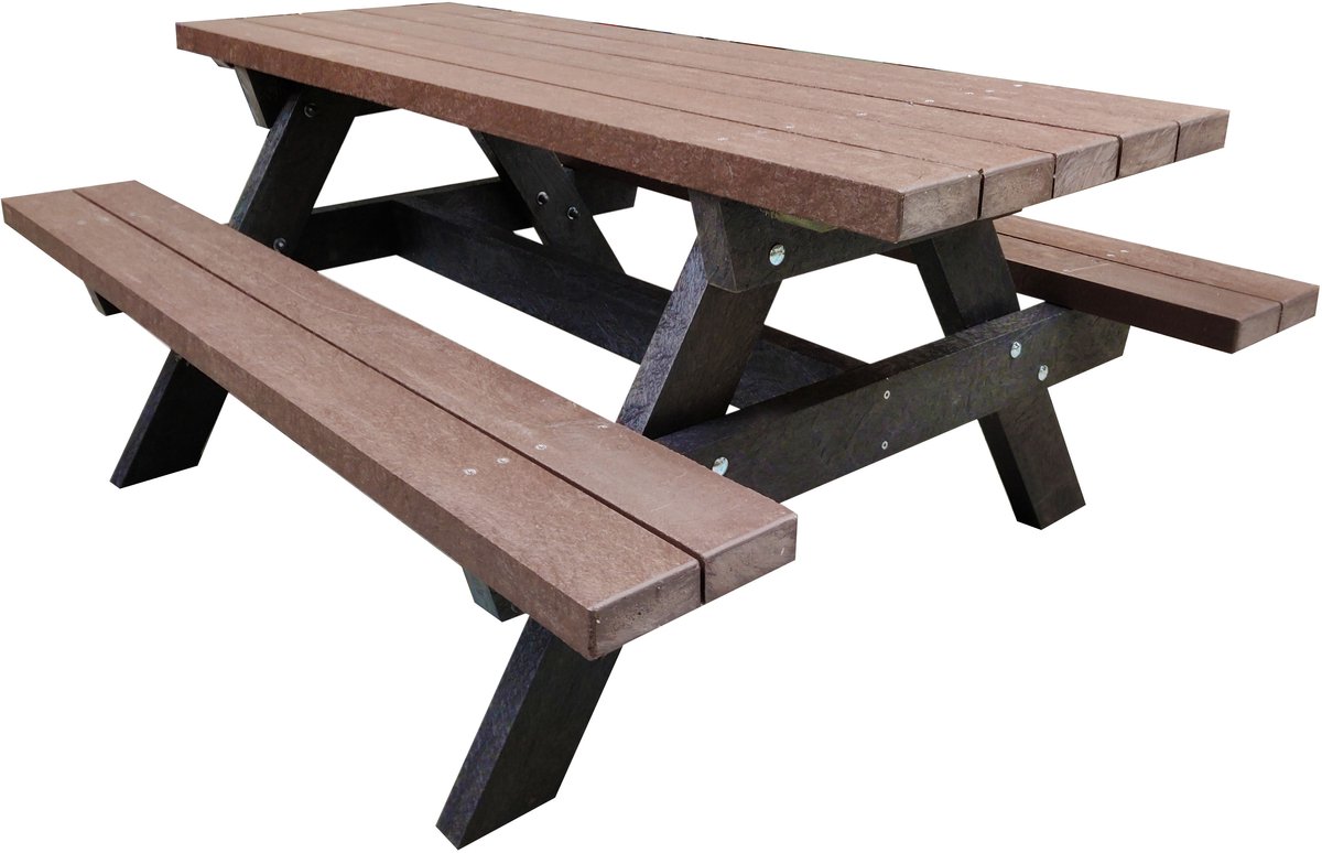 Picknicktafel Ibiza bruin 180cm - Kunststof - onderhoudsvrij - Duurzaam & Weerbestendig
