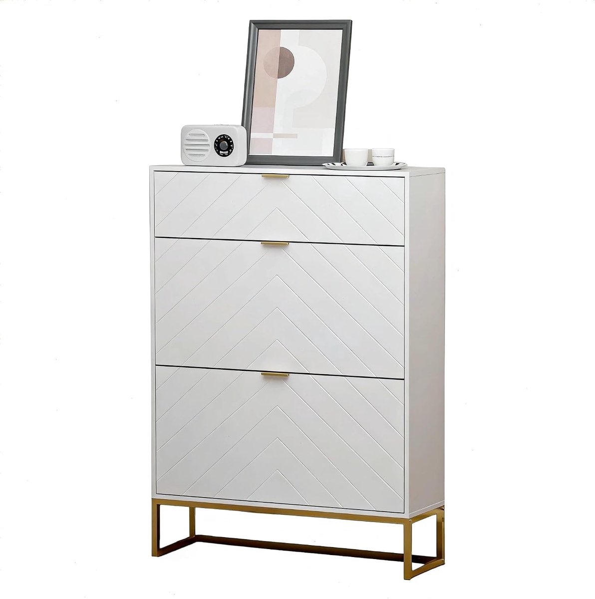 UEV schoenenkast met 3 deuren, smal, 80x24x122cm