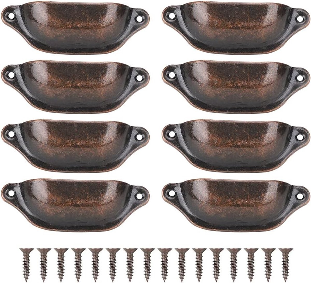 Set van 8 halfronde ladehandgrepen van metaal in brons, 97 x 35 x 18 mm, voor een stijlvolle afwerking van meubels