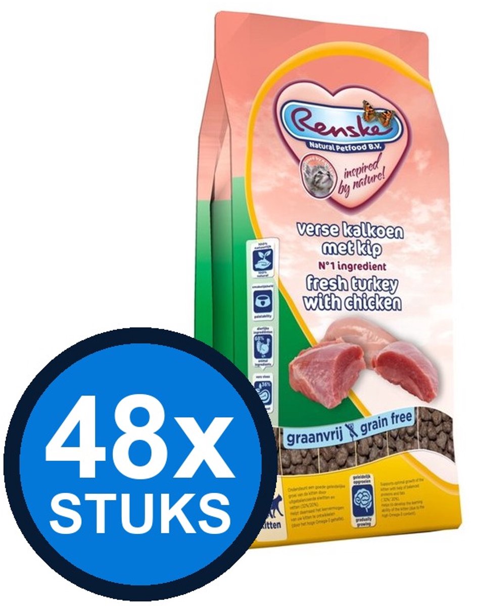 48x Renske vers kitten paté kip/kalkoen 70gr