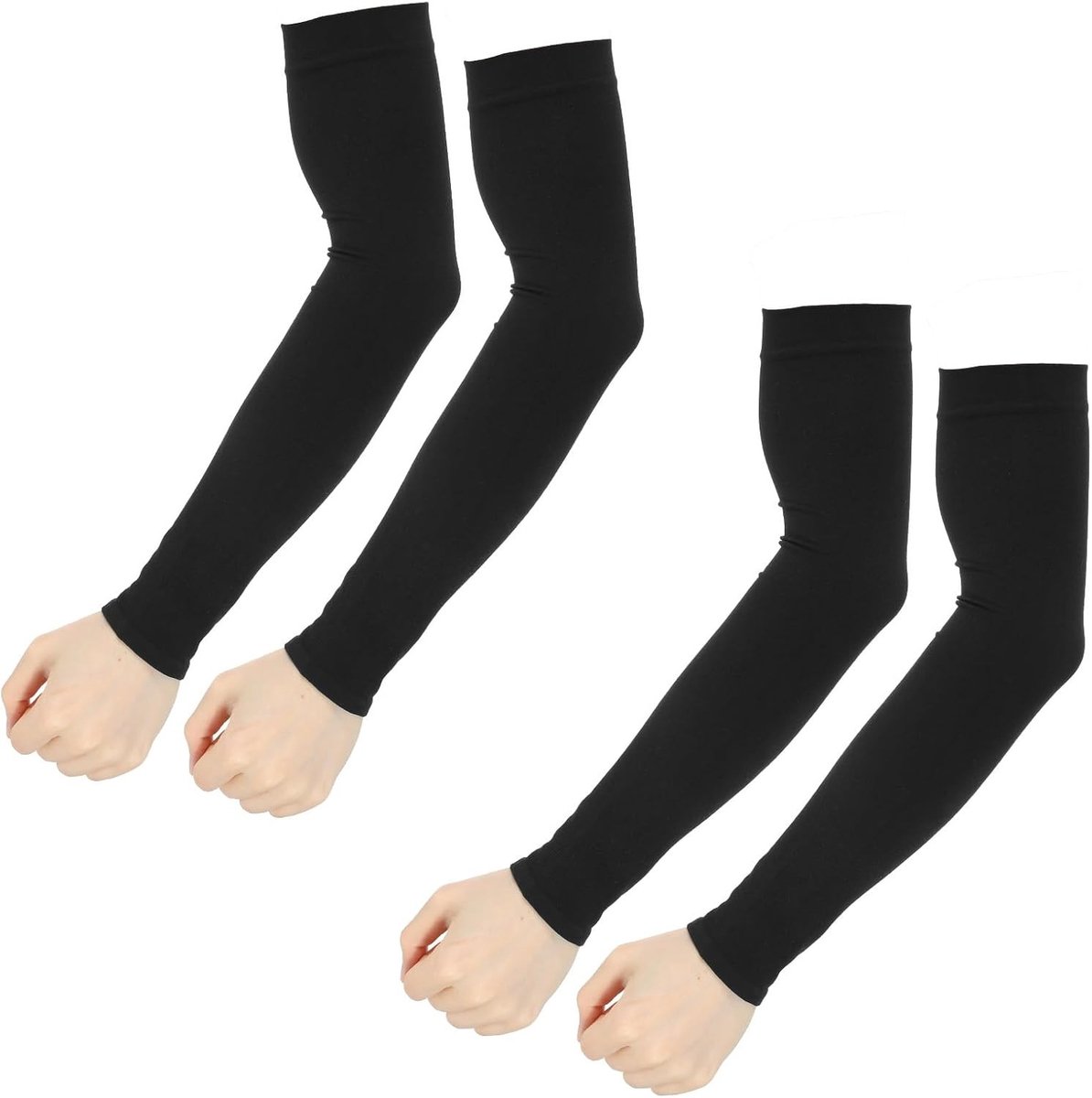 2 Paar Arm Sleeves voor Mannen en Vrouwen - UPF 50 UV Zonbescherming, Koelende Sportcompressie en Tattoo Cover Up Mouwen