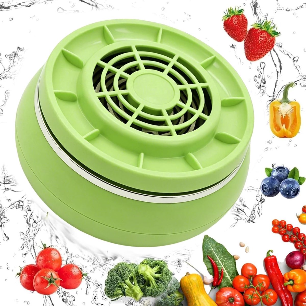 Efficiënte draadloze reiniger voor fruit en groenten, ideaal voor keuken en campinggebruik
