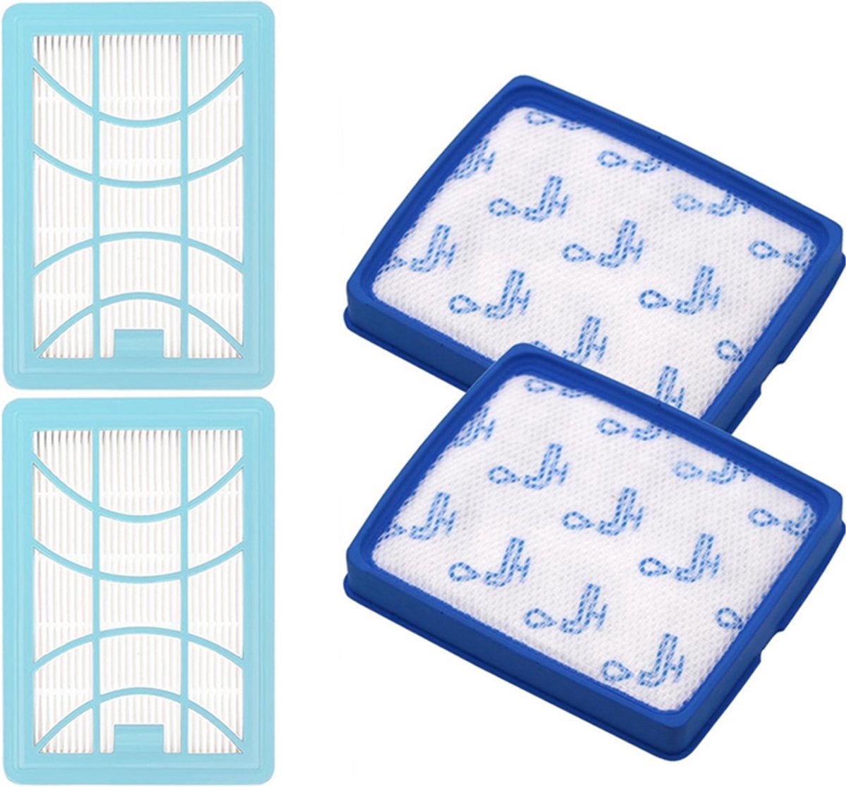 4 stuks- Geschikt voor Philips PowerPro Expert FC9732 / 9728 /9735 - Philips stofzuigeraccessoires - Filterset