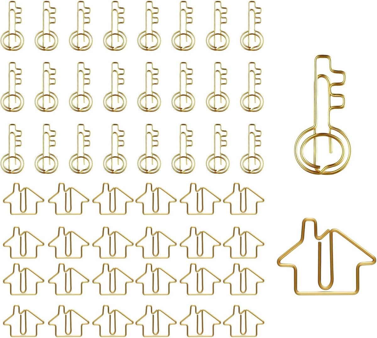 Set van 50 Paperclips in Goudkleur, Perfect voor Kantoor, School en Organisatie