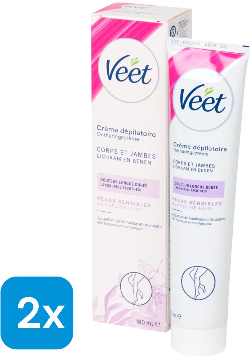 2x Veet Ontharingscrème 180 ml - Speciaal voor lichaam en benen
