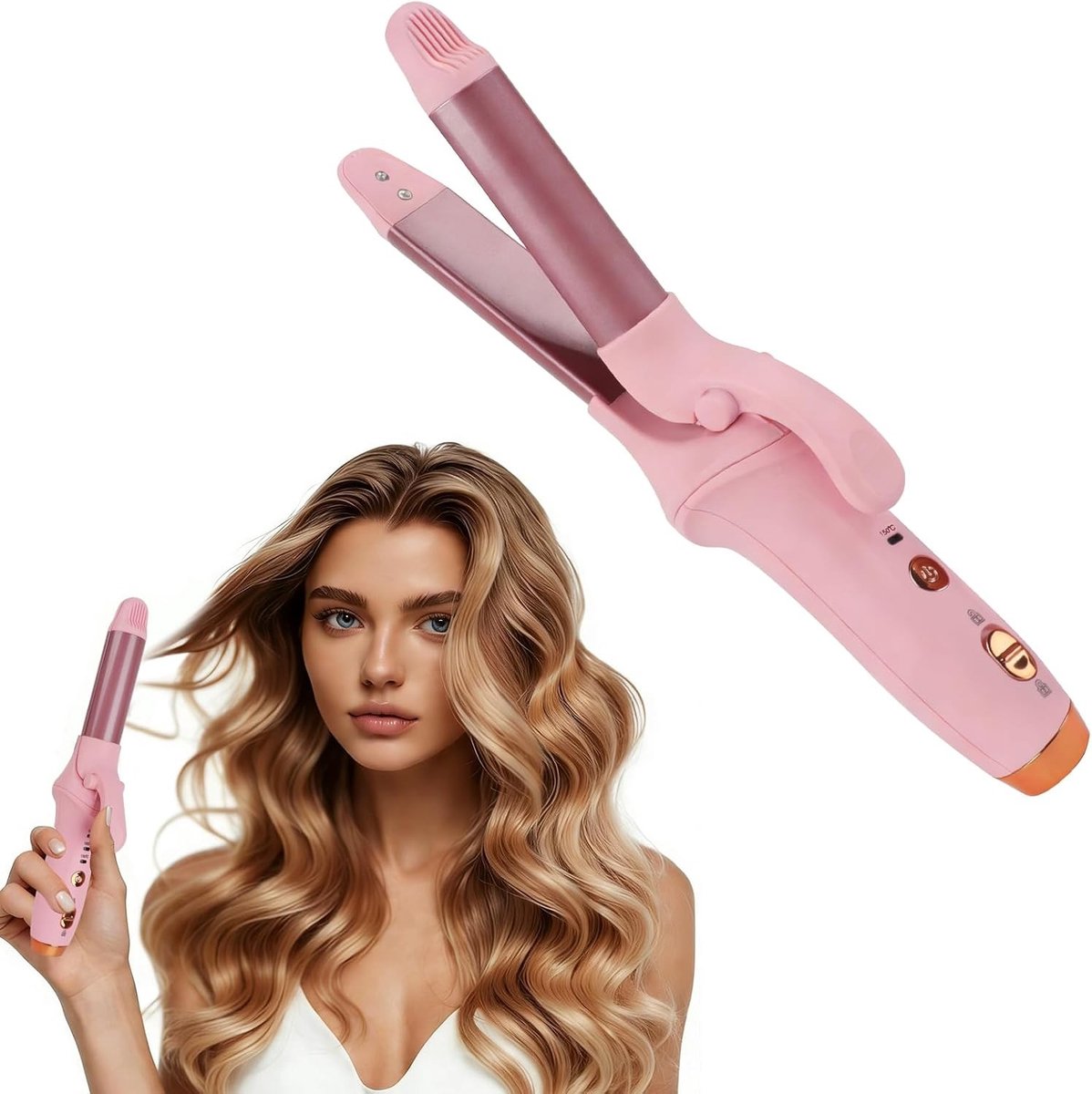 Draadloze Mini Haar Kruller 21.5mm, Oplaadbare Kruller met 3 Instelbare Temperatuur, Draagbare Kruller met Opbergtas voor Alle Haartypes en Reizen