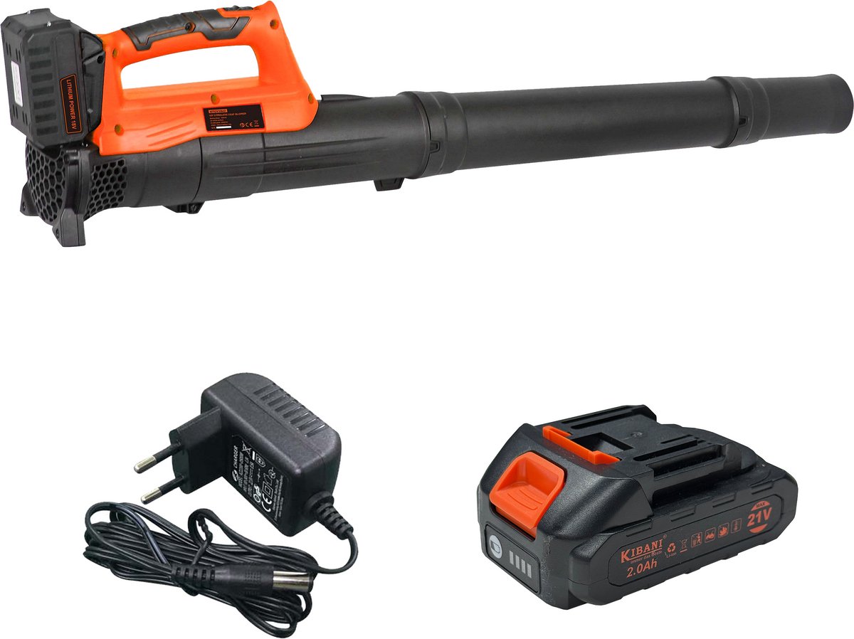 Bol.com Kibani accu bladblazer 21V - grote mondopening - blaassnelheid 150km/h - bladblazer accu - bladblazer met accu en oplade... aanbieding