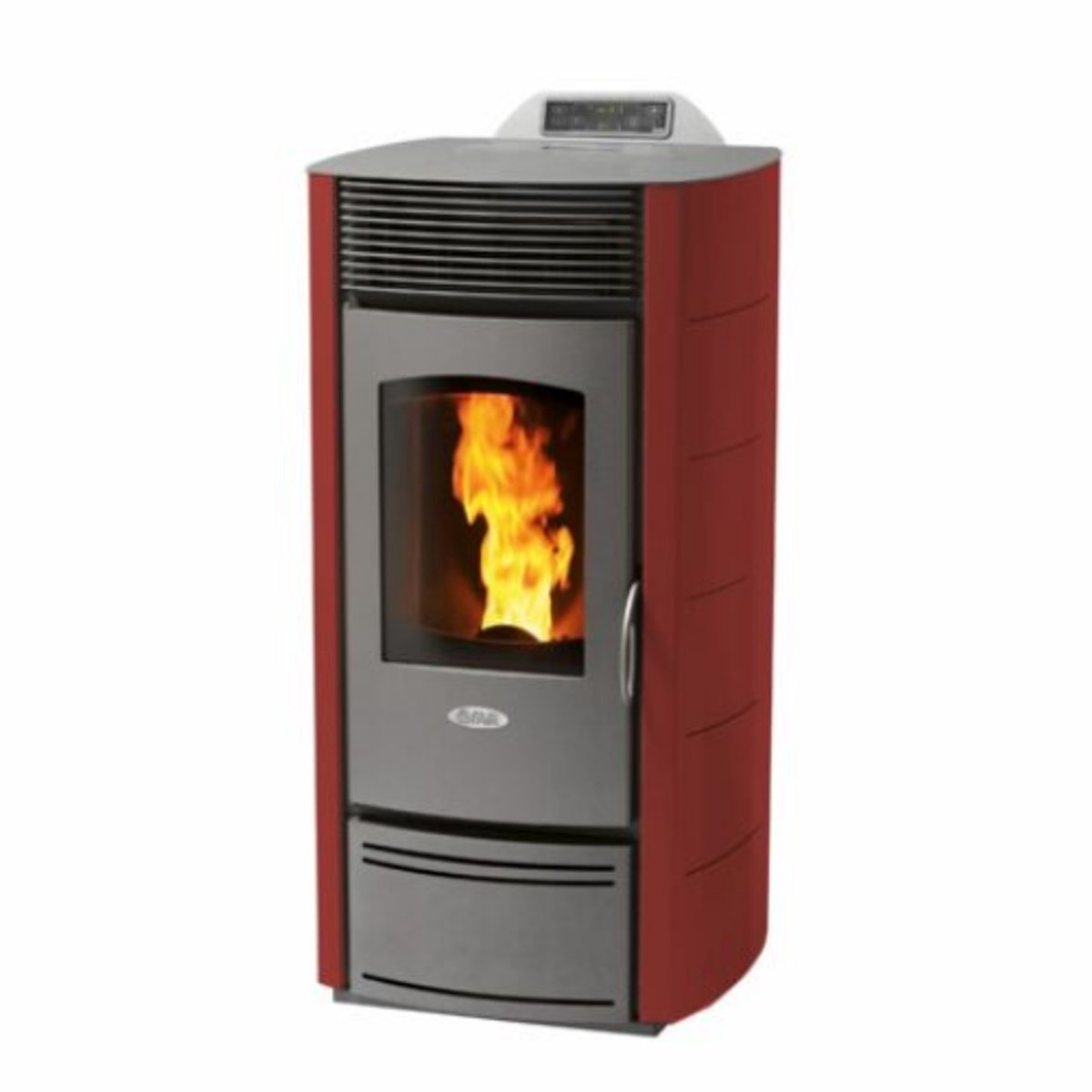 Fair Pelletkachel ZW13 – 12 kW – Dubbele kanalisatie & frontventilatie – Tot 440 m³ – Bordeaux - Gietijzer