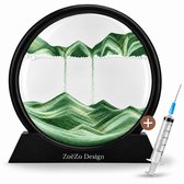ZoeZo Zandkunst in Glas - Zandloper - Bewegende Zand Schilderij - Sand Art - Groen