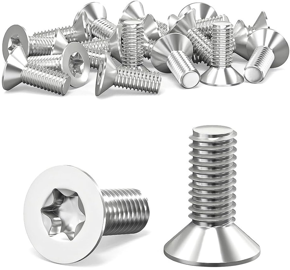 Pack van 20 RVS M4 x 10 mm Verzonken Schroeven met Torx Aandrijving - Duurzaam, Roestvrij Staal, ISO 14581 Norm