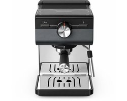 Pistonmachine 15 Bar – Espressomachine met Melkopschuimer – Thermoblock – Dubbele Kopfunctie – Zwart