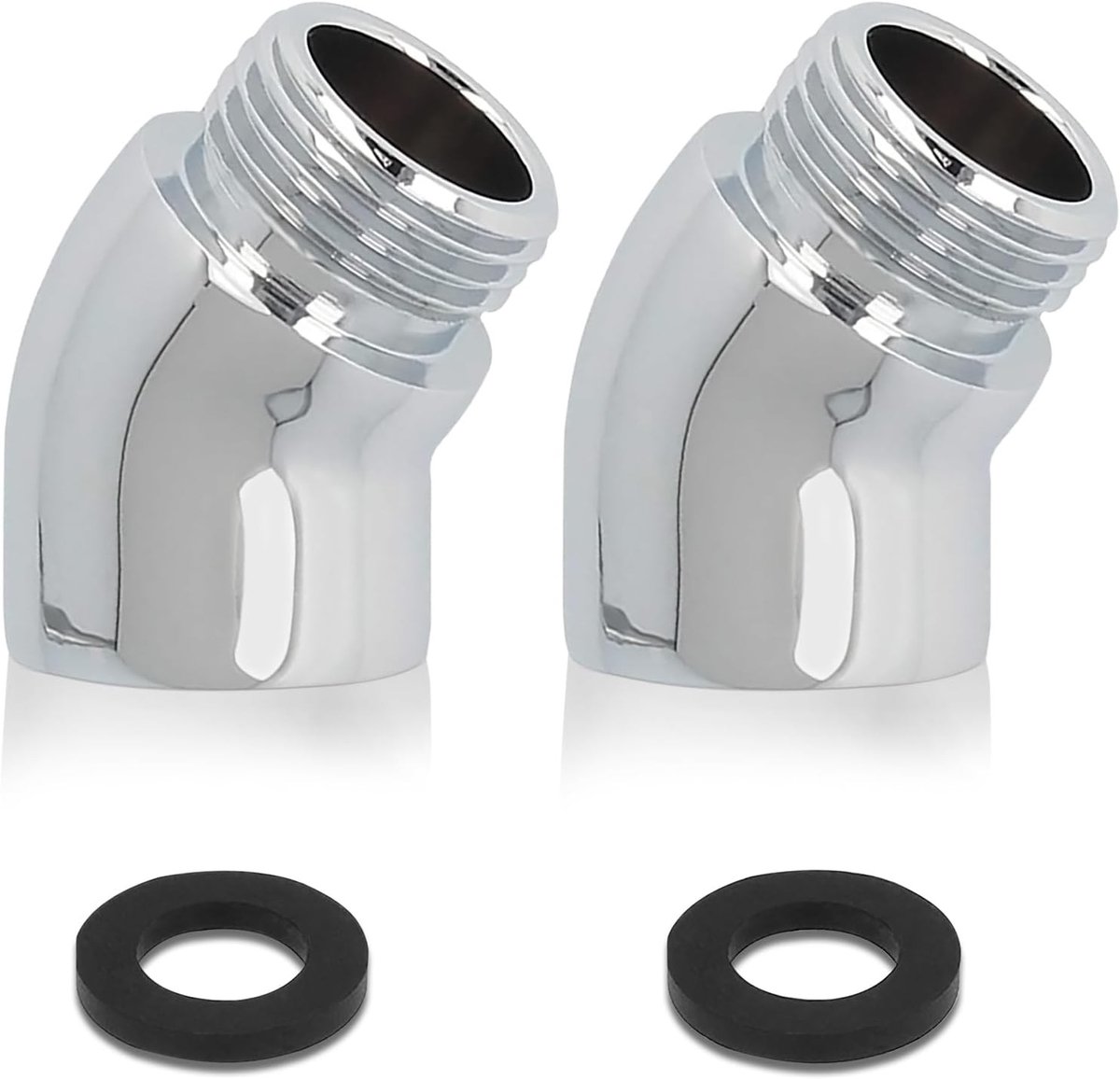 Adapter voor Handdouche, 2 Stuks Hoekstuk voor Douchekop met 2 Dichtingen, 145° Verstelbare Slangverbinding voor Kraanuitbreiding