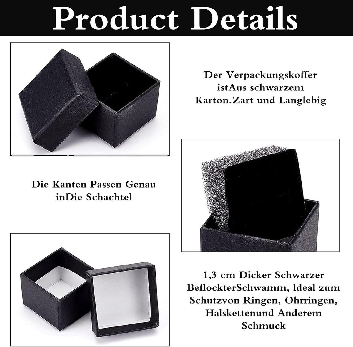 Set van 6 Luxe Ringdozen voor Sieraden | Perfect voor Verlovingsringen, Oorbellen en Kettingen | Ideaal als Cadeau en Voor Sieradenopslag