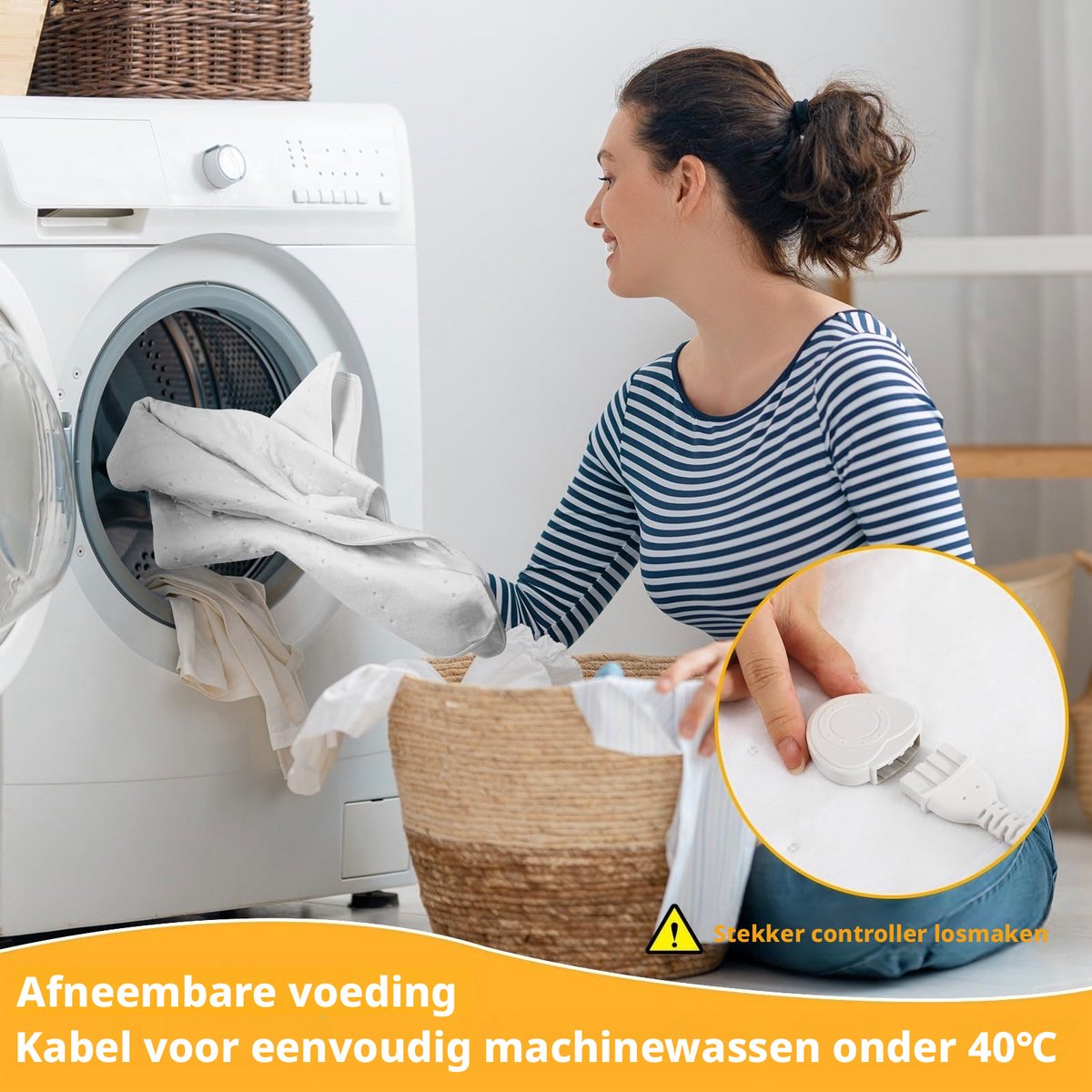 Elektrische deken voor tweepersoonsbed - 187 x 139 cm - Machinewasbaar - 6 Temperaturen - Oververhittingsbeveiliging — cadeau in Cadeau-ideeën - foto 3