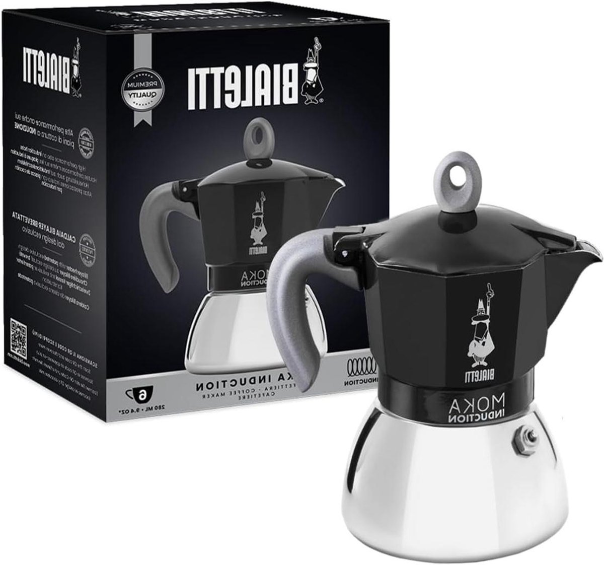 Espresso Maker - Percolator Koffiezetter - Koffie Zetten - Geschikt Voor Inductie - 6 Koppen 270ml - Zwart