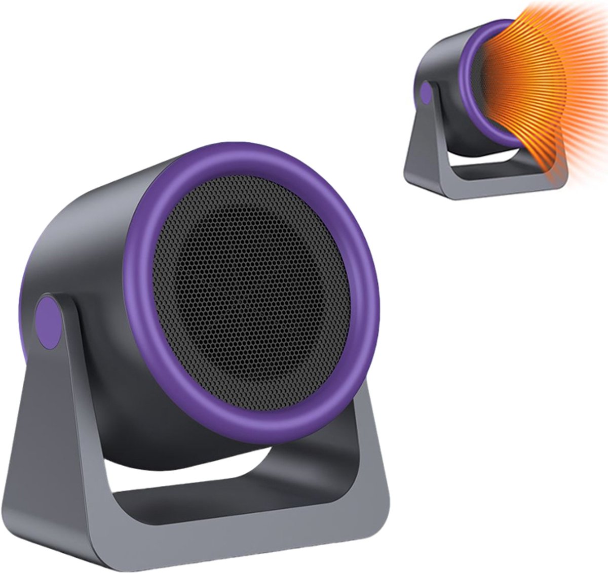 Draagbare elektrische kachel - Tafelmodel ventilatorkachel - Elektrische kachel - Draagbare tafelkachel - Kachel - Ventilatorkachel - 15*14,3*9,3 cm - Geschikt voor slaapkamers, woonkamers, keukens, eetkamers, enz. - Grijs