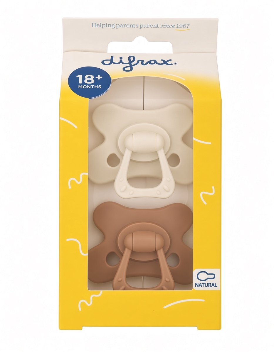 Difrax Speen - 2 stuks - 18+ maanden - bruin/beige