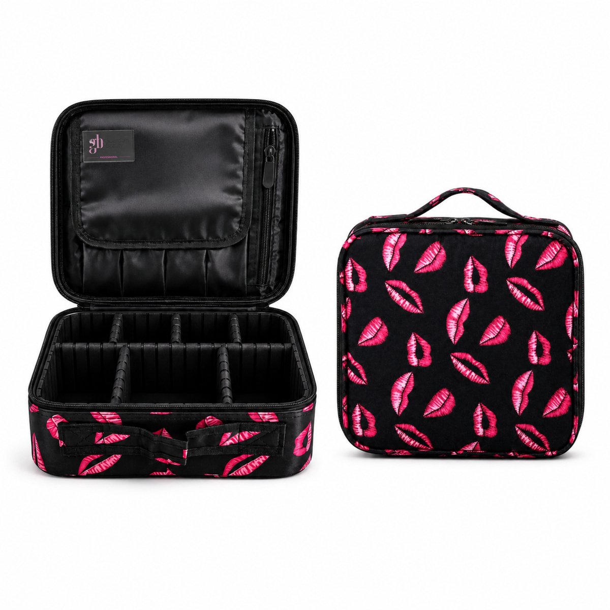 Beautycase - Beautykoffer - Make-up Koffer - Cosmetica Organizer - Reis Toilettas - Zwart/Roze