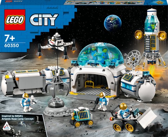 LEGO 60350 City Onderzoeksstation op de maan Ruimte Speelgoed Set met Astronauten